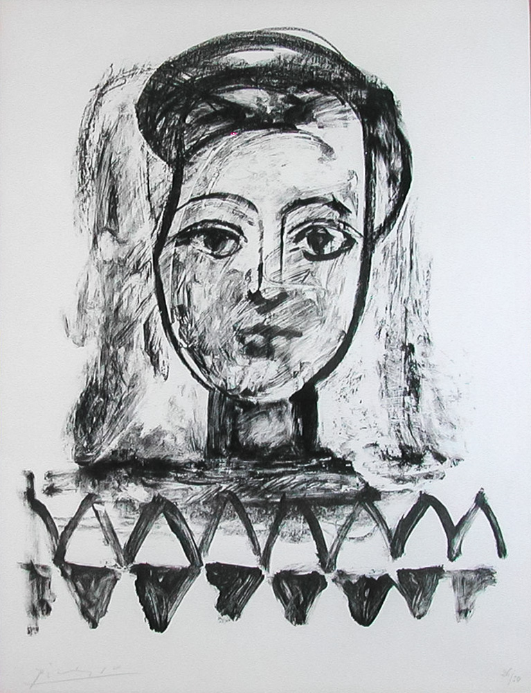 パブロピカソ　水彩画『UNTITLED』　ハマー画廊来歴 パブロピカソ 水彩画『UNTITLED』 ハマー画廊来歴